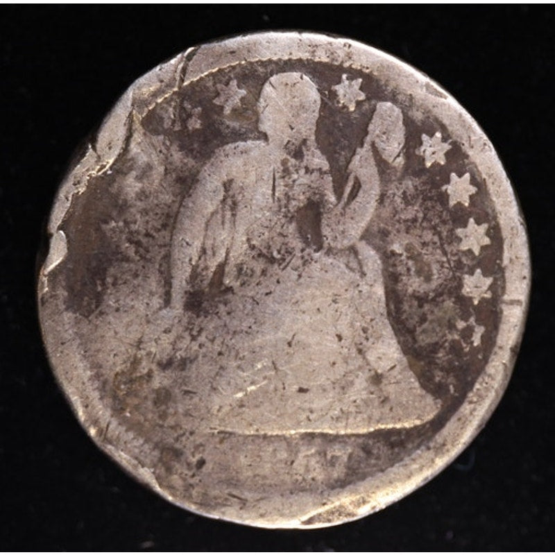 1857 Seated Liberty Dime 90 Percent Silver Coin Obverse