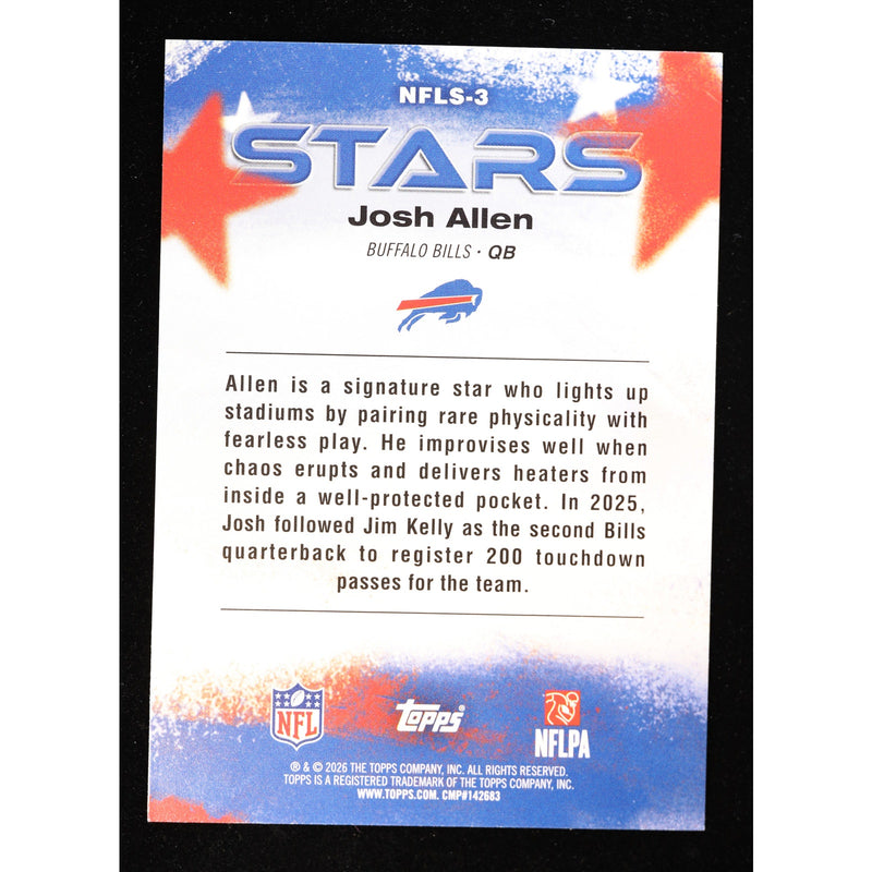 2026 Topps Flagship Josh Allen NFL Stars NFLS-3 — Near Mint