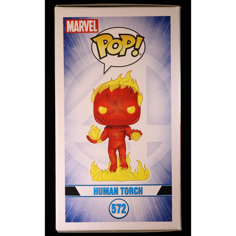Funko Pop Human Torch #572 Glow In The Dark Marvel Collector Corps Exclusive