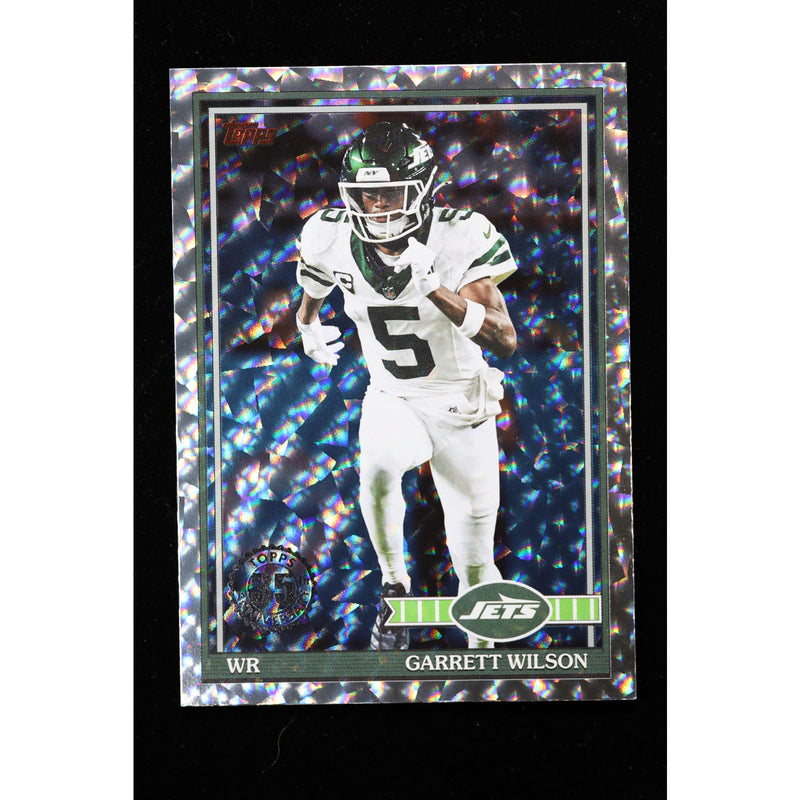 2026 Topps Flagship Garrett Wilson 91TF-24 Crackle Foil Jets Football front