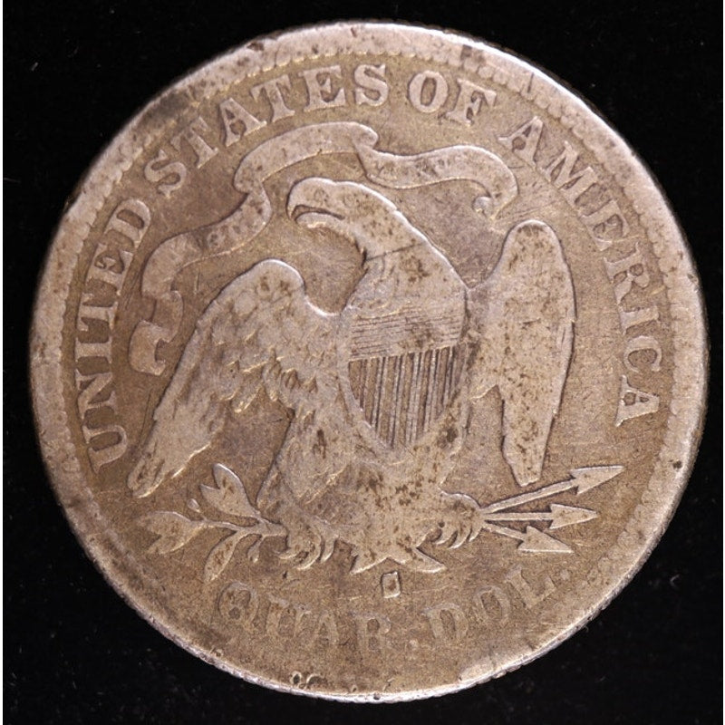 1877 S Seated Liberty Quarter Better Date Silver Coin Reverse
