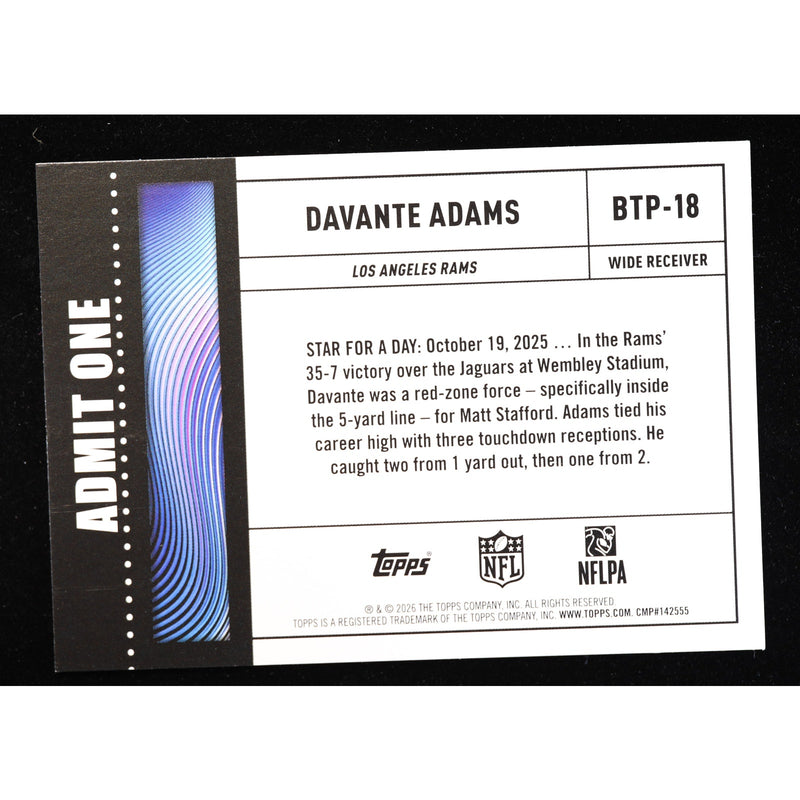 2026 Topps Flagship Davante Adams Big Ticket Player BTP-18 — Near Mint