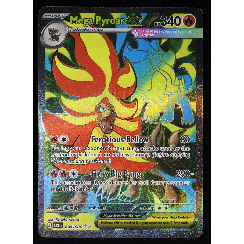 Pokemon Mega Pyroar ex 099/086 CRI Ultra Rare Holo English NM