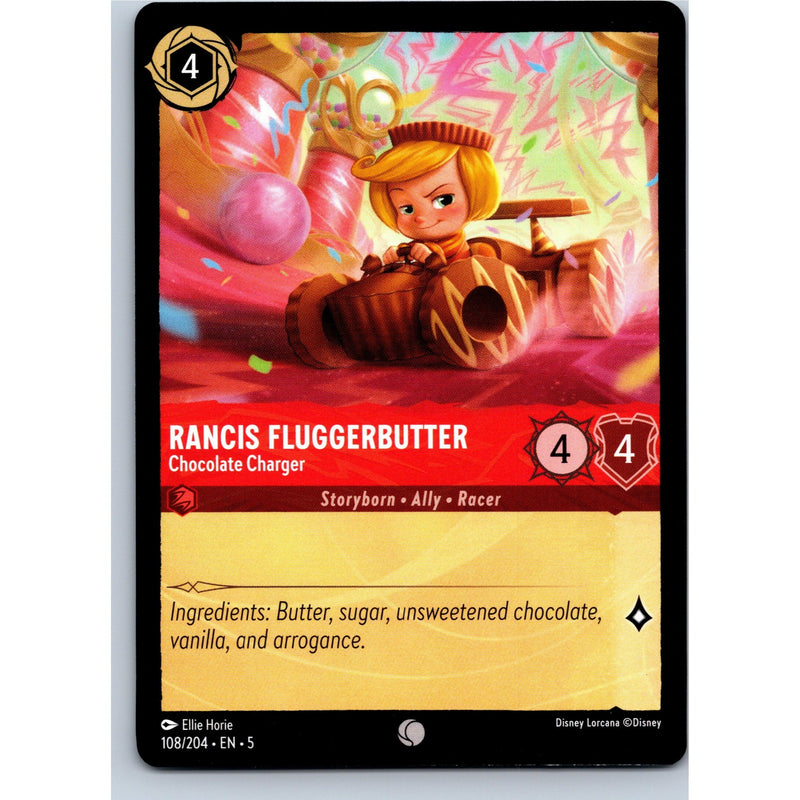Disney Lorcana Rancis Fluggerbutter - Chocolate Charger 108/204 SS Nonfoil NM