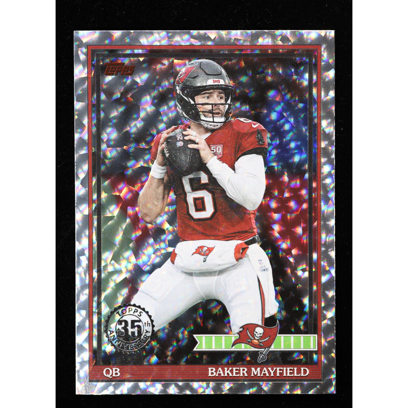 2026 Topps Flagship Baker Mayfield 91TF-32 Crackle Foil Buccaneers front