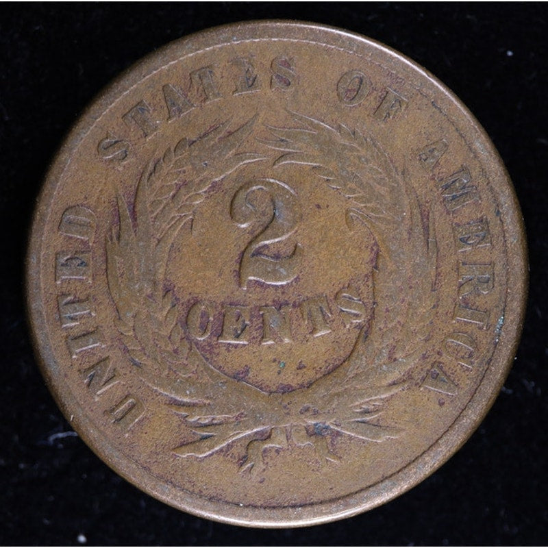 1865 Two Cent Piece Civil War Era United States Coin