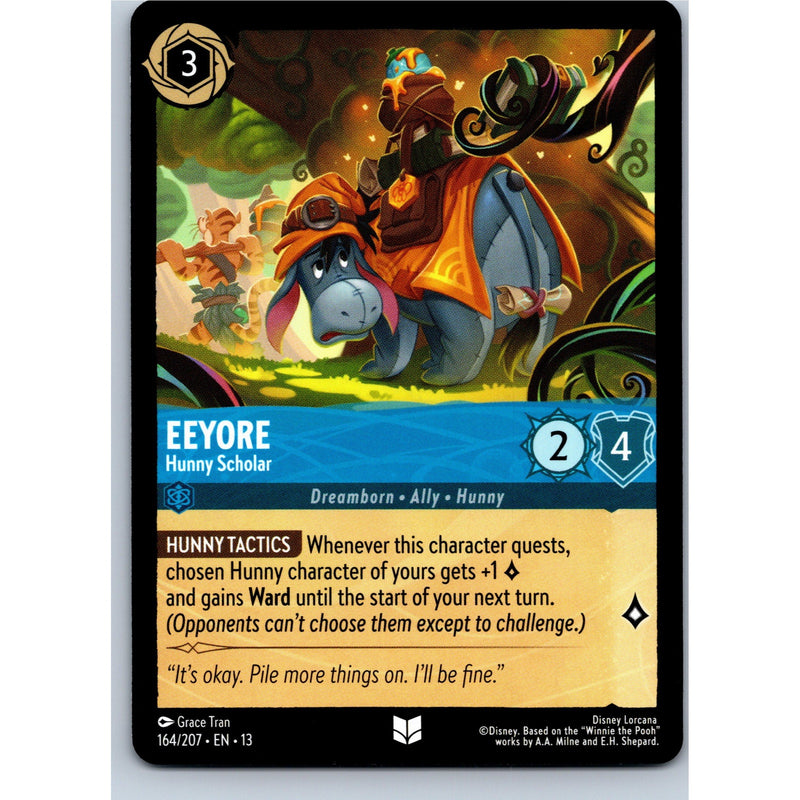 Disney Lorcana Eeyore - Hunny Scholar 164/207 AOTV Uncommon Nonfoil NM