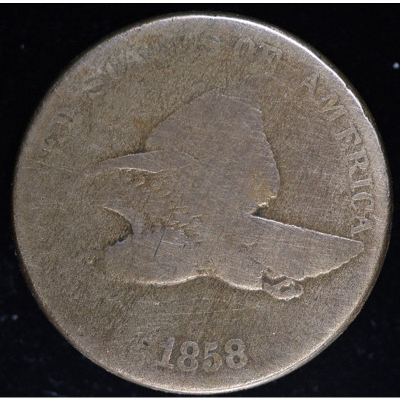 1858 Flying Eagle Cent Large Letters G Details