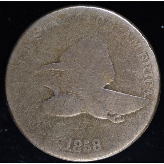 1858 Flying Eagle Cent Large Letters G Details
