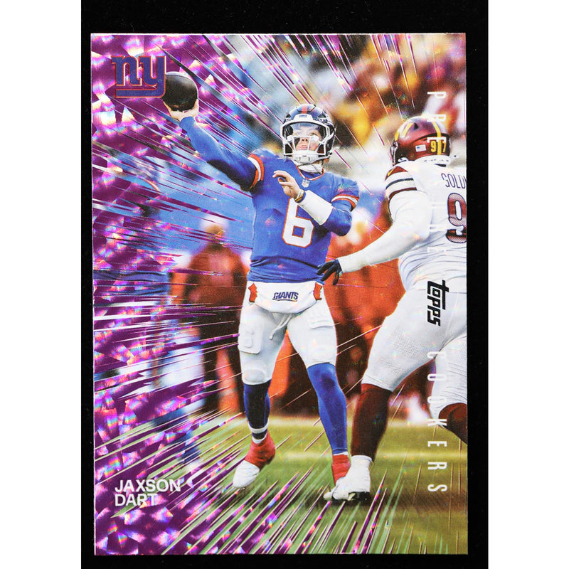 2026 Topps Flagship Jaxson Dart RC Pressure Cookers PC-3 Pink Crackle Foil front