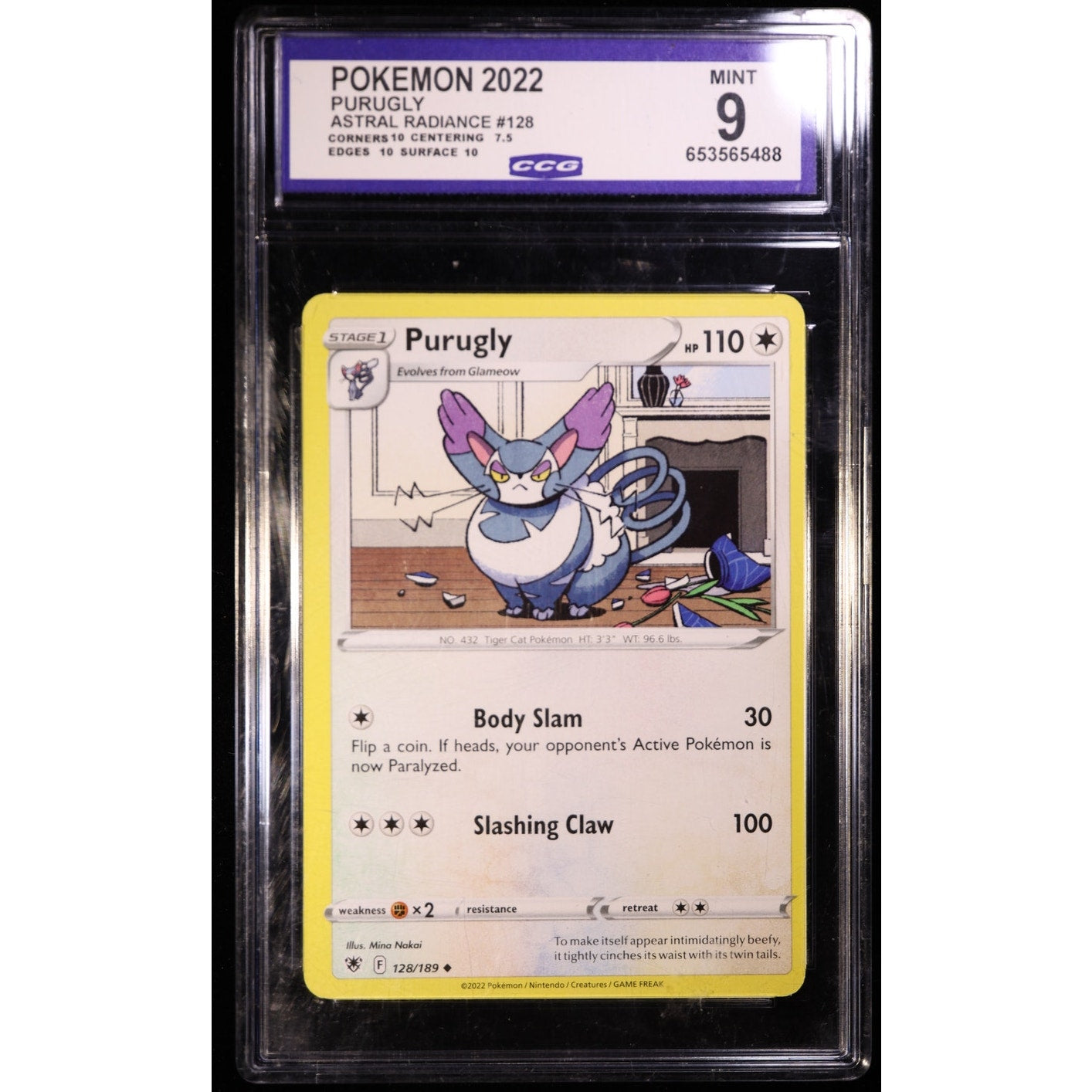 2022 Pokemon Purugly TG10 Astral Radiance Trainer Gallery CCG 9 Mint