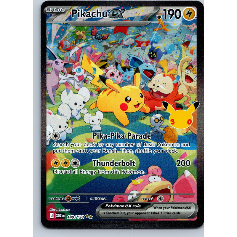 Pokemon Pikachu ex 149/128 SIR 30th Celebration Holo English NM