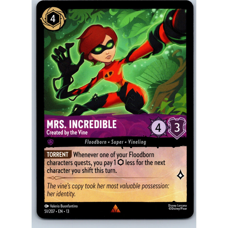 Disney Lorcana Mrs. Incredible - Created by the Vine 51/207 AOTV Rare Nonfoil NM