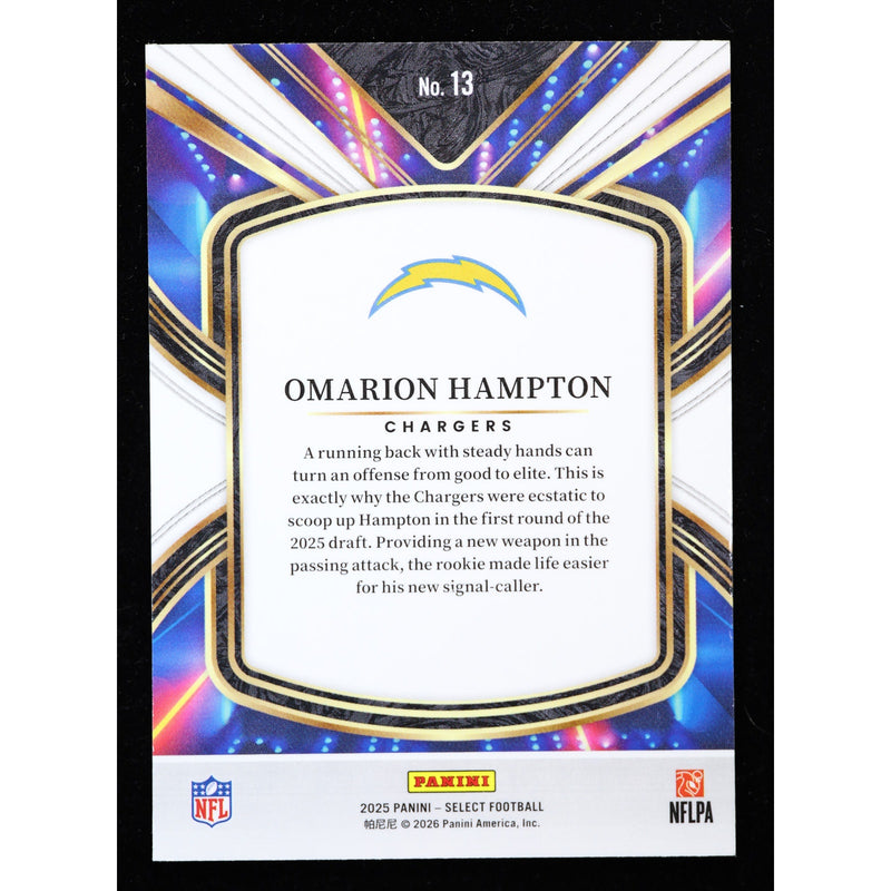 2025 Panini Select Future Omarion Hampton RC #13 Football Card back