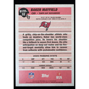 2026 Topps Flagship Baker Mayfield 91TF-32 Crackle Foil Buccaneers back