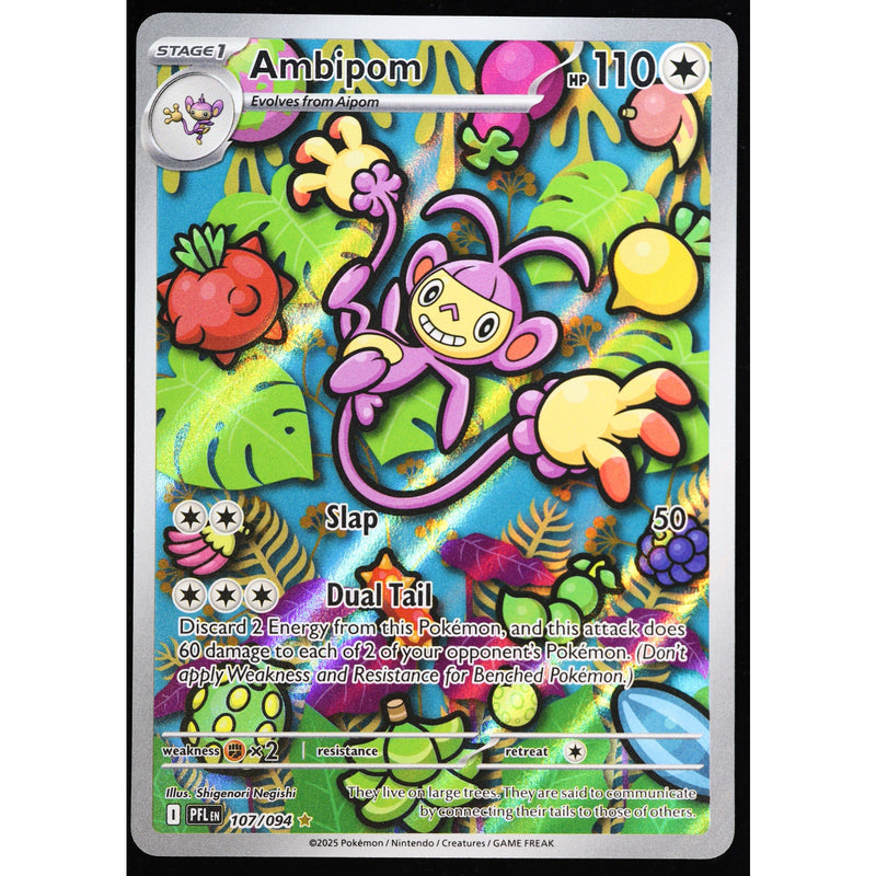Pokemon Ambipom 107/094 Phantasmal Flames Illustration Rare Holo English NM