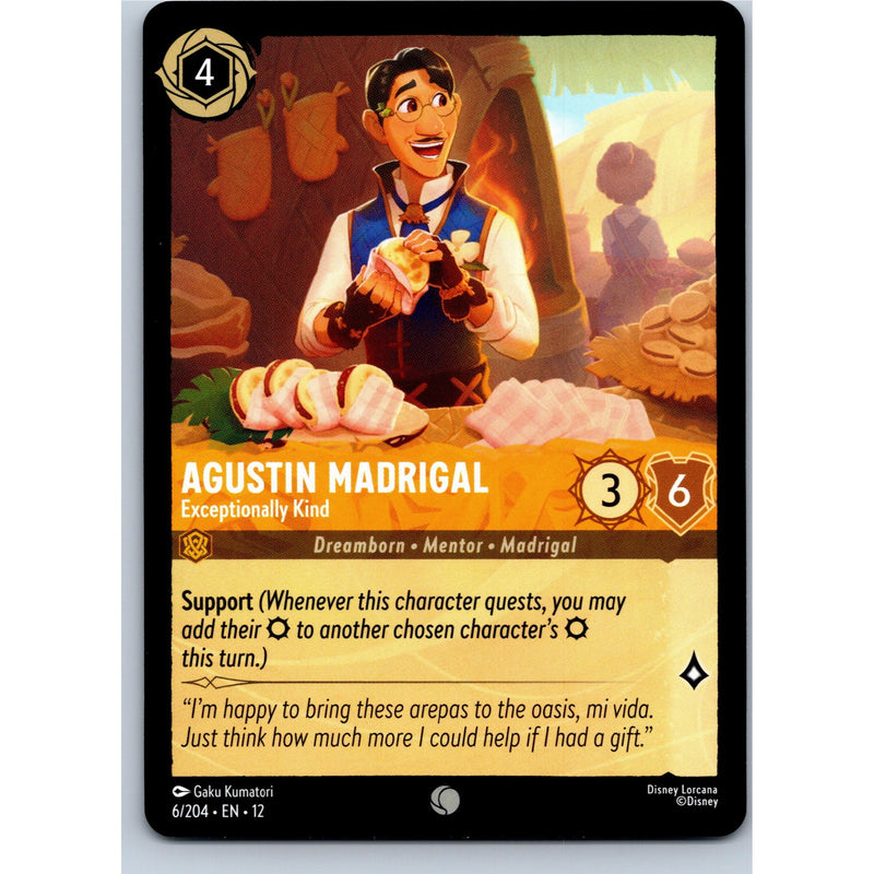 Disney Lorcana Agustin Madrigal - Exceptionally Kind 6/204 WU Common Nonfoil NM