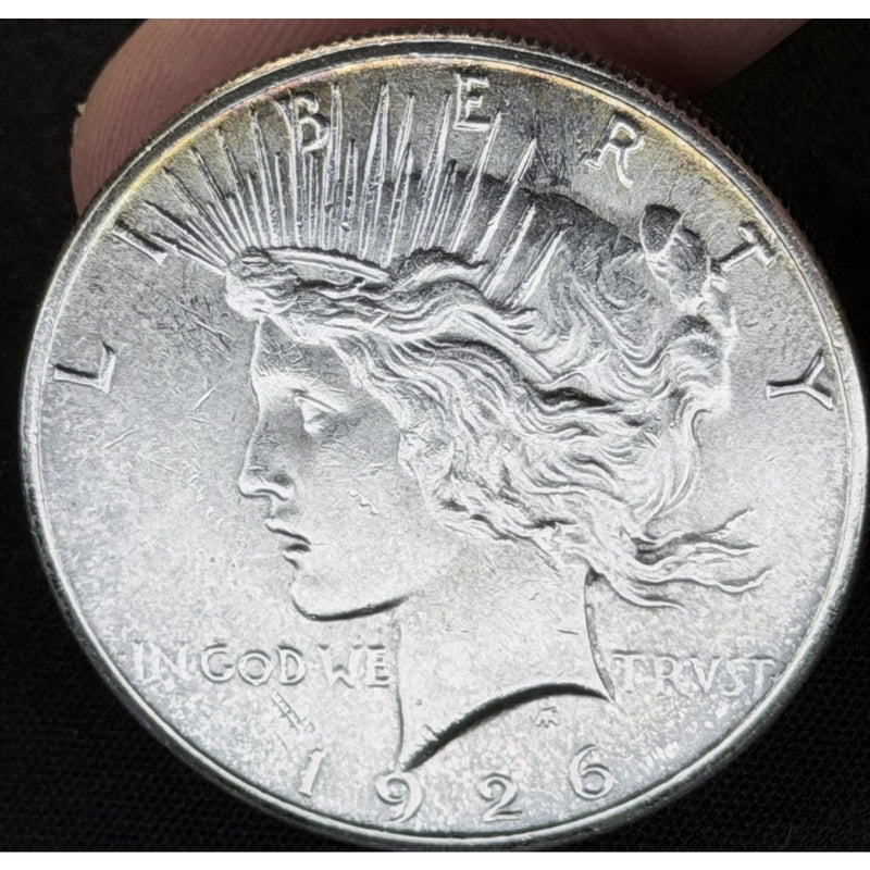 1926 S Peace Dollar obverse close view natural toning
