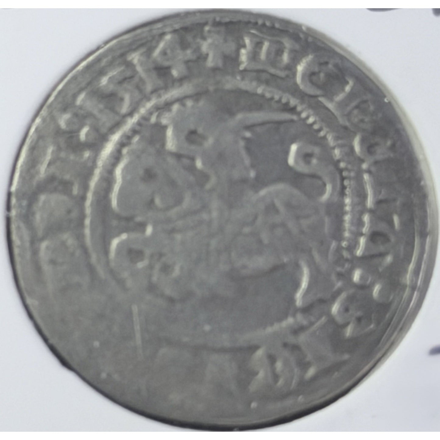 1514 Sigismund I Silver Half Groat medieval hammered coin obverse