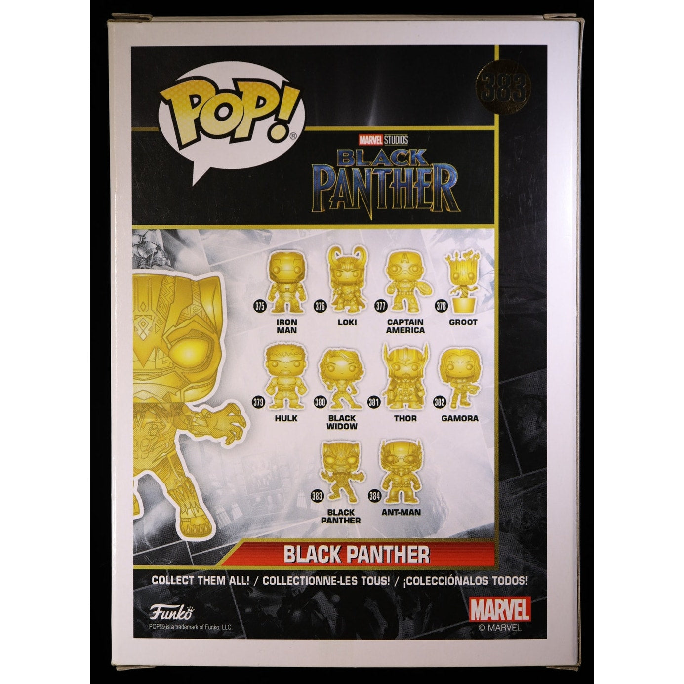 Funko Pop Marvel Black Panther Gold Chrome #383 Marvel Studios First Ten Years