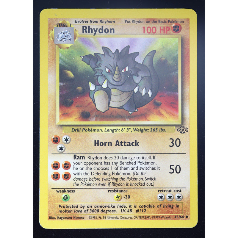 Pokemon Rhydon 45/64 Jungle 1st Edition Non-Holo English LP