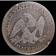 Rare 1858-O Seated Liberty Half Dollar - New Orleans Silver Coin Reverse