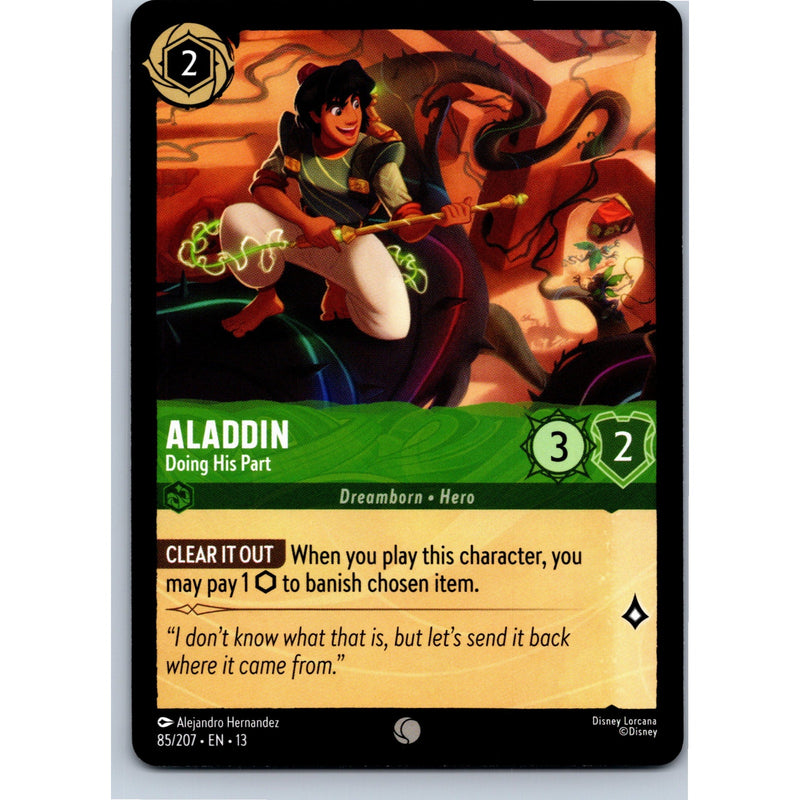 Disney Lorcana Aladdin - Doing His Part 85/207 AOTV Common Nonfoil NM
