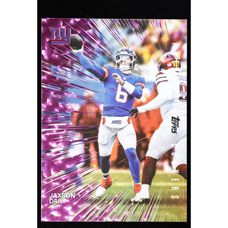 2026 Topps Flagship Jaxson Dart Pressure Cookers Pink Crackle Foil PC-3 — Near Mint
