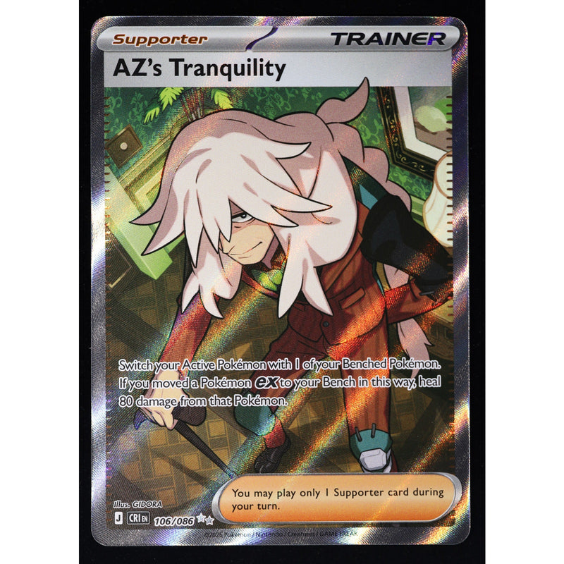 Pokemon AZ's Tranquility 106/086 CRI Full Art Trainer Holo English NM