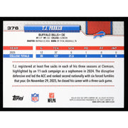 2026 Topps Flagship T.J. Parker RC #376 Football Leather Foil back