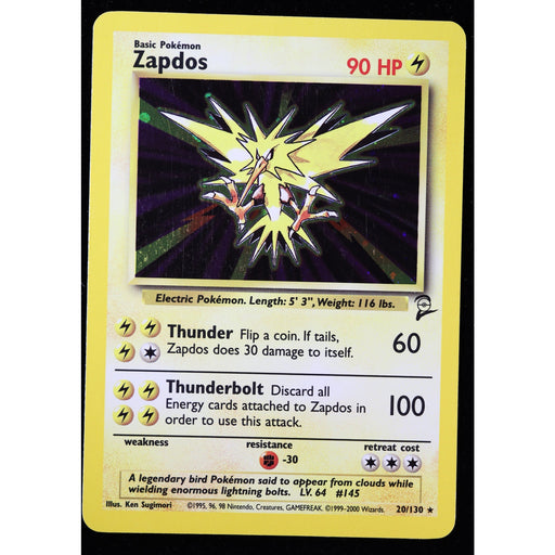 Pokémon Zapdos 20/130 Holo Rare Base Set 2 WOTC 2000 Lightly Played front