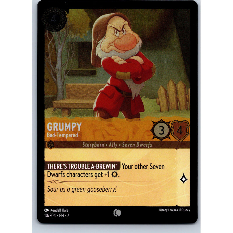 Disney Lorcana Grumpy - Bad-Tempered 10/204 ROTF Common Nonfoil NM