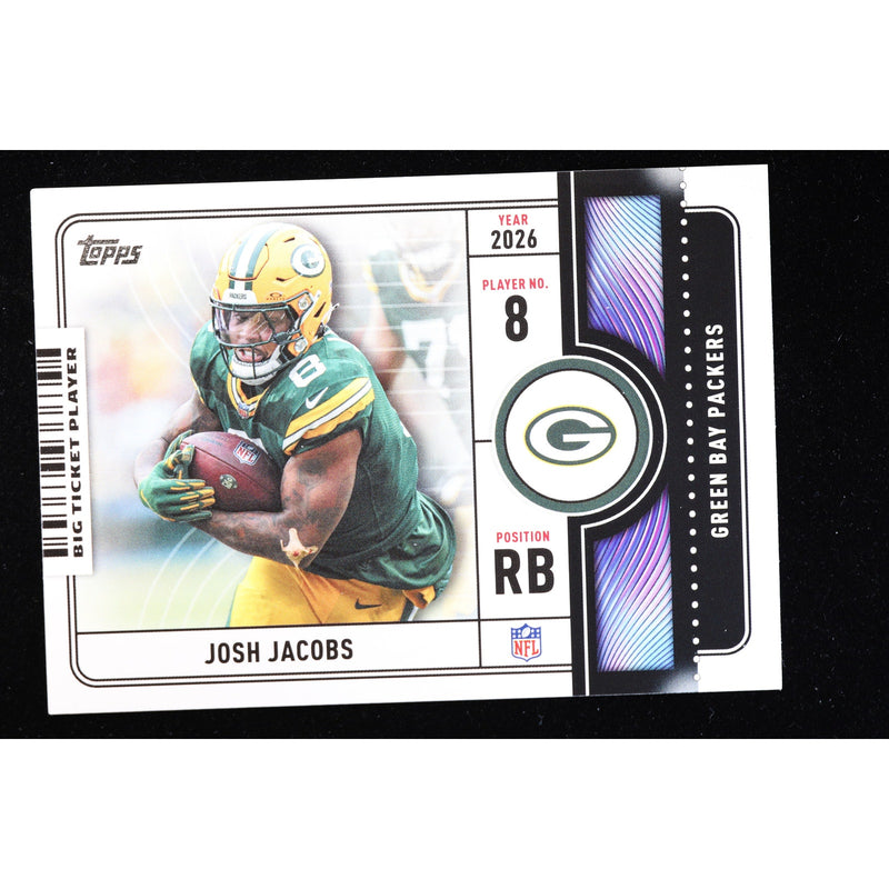 2026 Topps Flagship Josh Jacobs Big Ticket Player BTP-17 — Near Mint