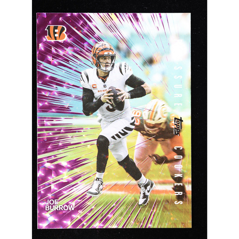 2026 Topps Flagship Joe Burrow Pressure Cookers Pink Crackle Foil PC-8 — Near Mint