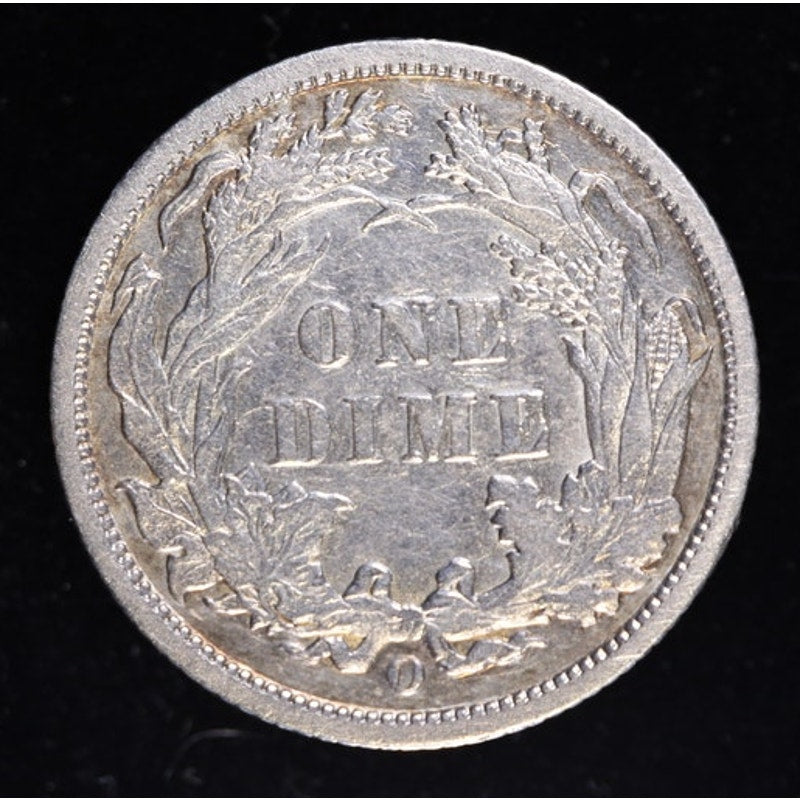 1891 O Seated Liberty Dime Better Grade 90 Percent Silver Coin Reverse