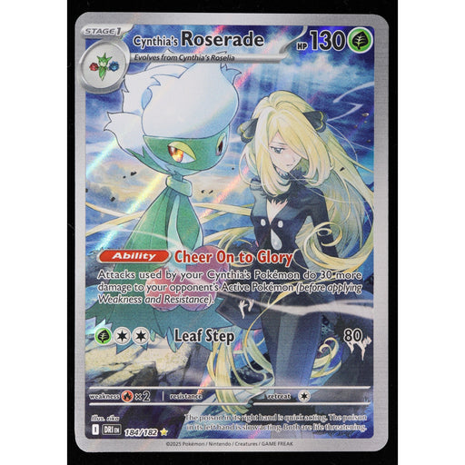 Pokémon Cynthia's Roserade 184/182 Illustration Rare – Destined Rivals – Near Mint back
