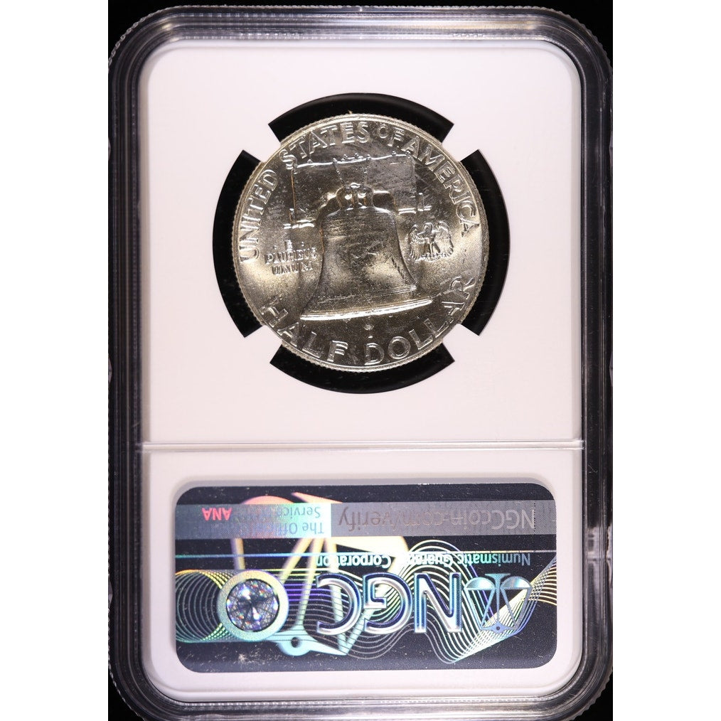 1959 Franklin Half Dollar NGC MS64 FBL 90 Percent Silver Coin Obverse