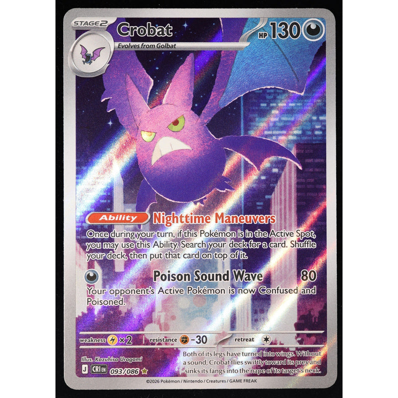 Pokemon Crobat 093/086 CRI Illustration Rare Holo English NM