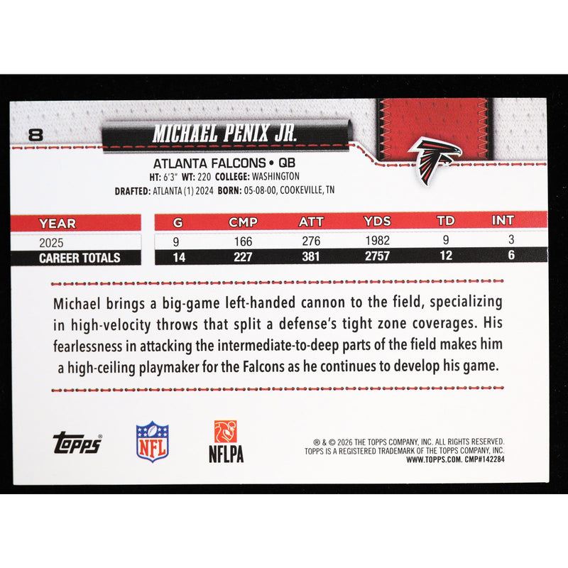 2026 Topps Flagship Michael Penix Jr. #8 Football Leather Foil back