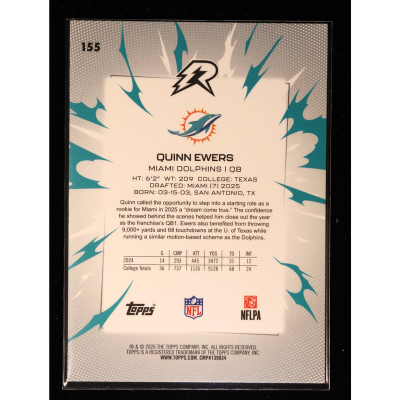 2025 Topps Resurgence Quinn Ewers RC #155 — Near Mint