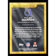 2026 Topps Flagship Tyler Warren 2025 All Topps Team 25ATT-2 Football back
