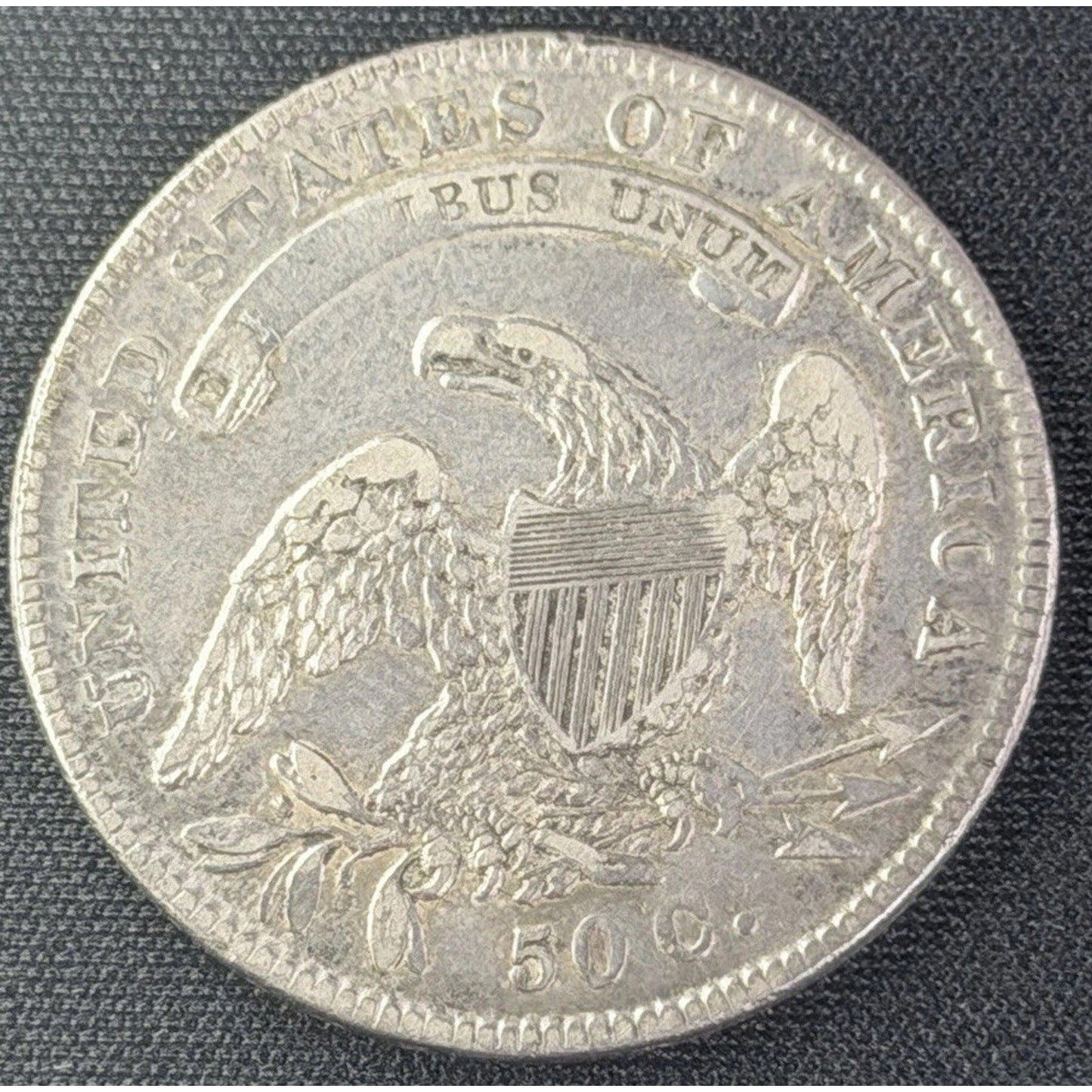 1834 Small Date Stars Letters Capped Bust Half Dollar reverse