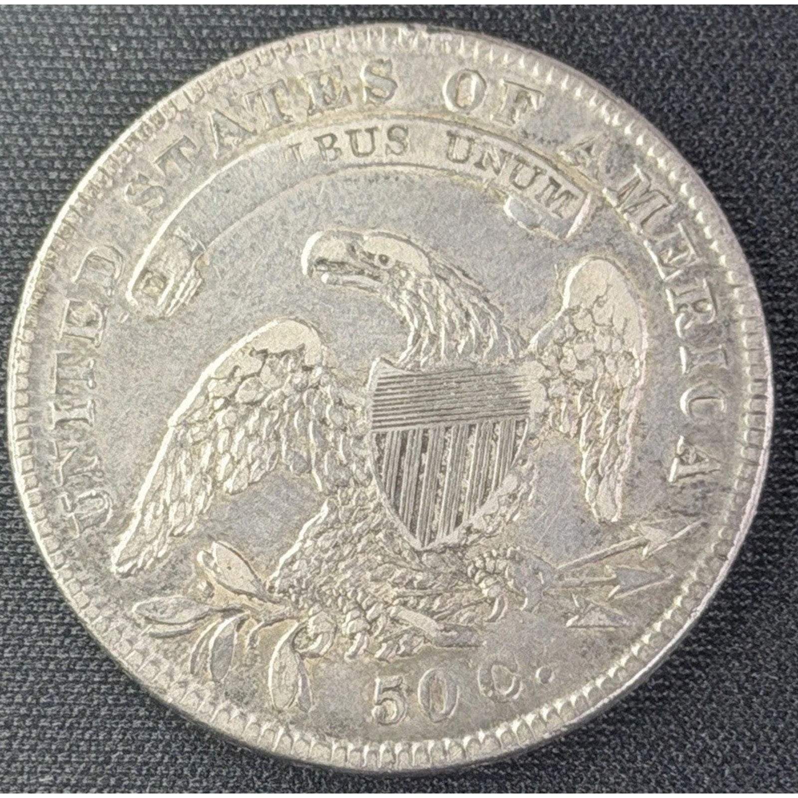 1834 Small Date Stars Letters Capped Bust Half Dollar reverse
