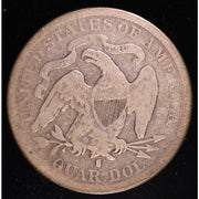 1891 S Seated Liberty Quarter Better Date Silver Coin Reverse