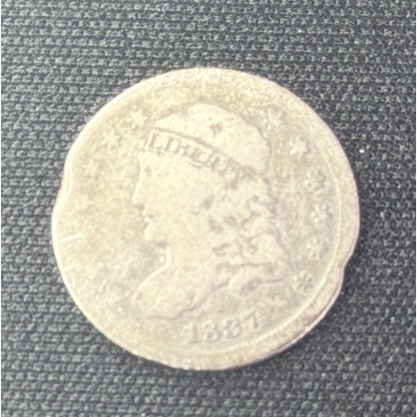 1837 Capped Bust Half Dime Obverse