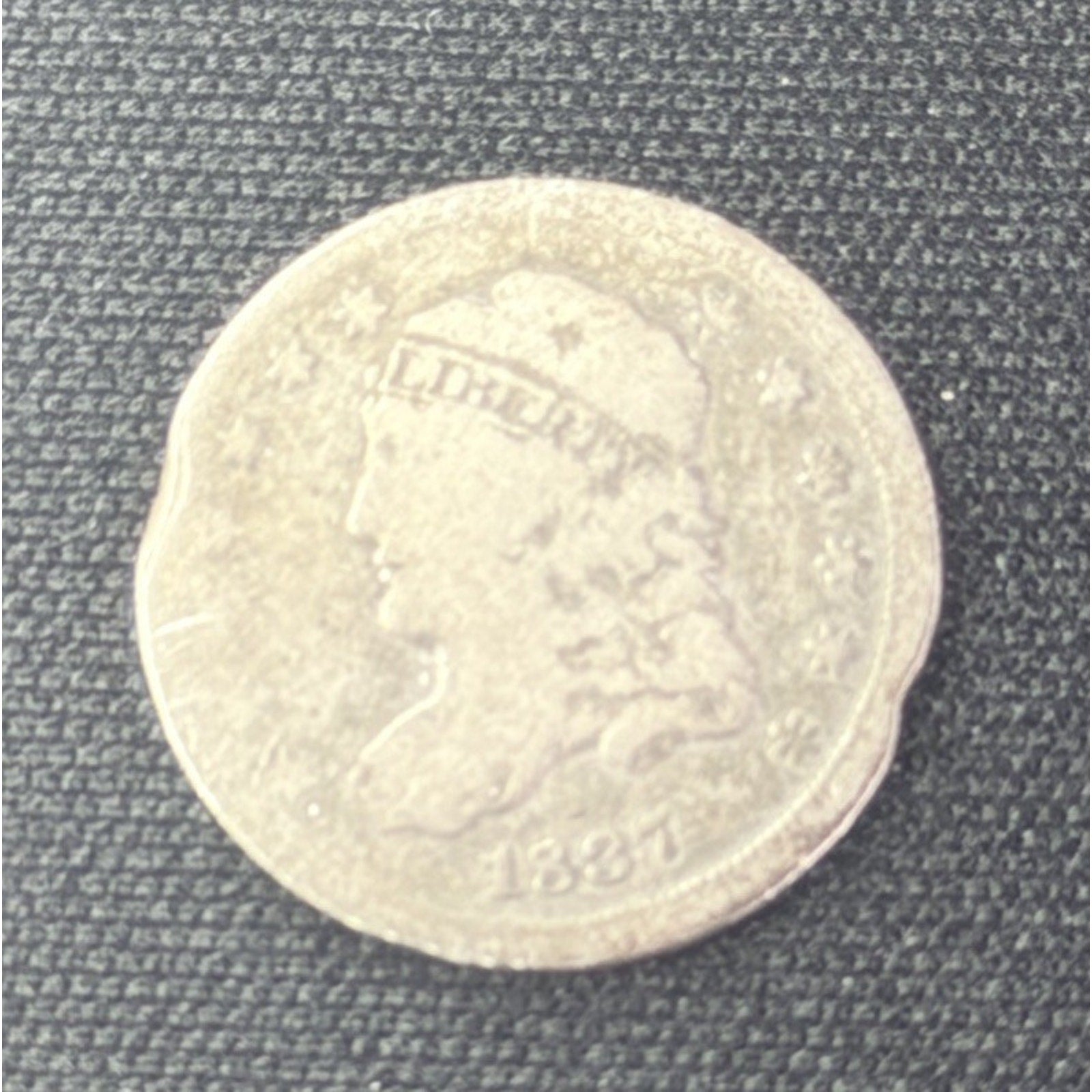1837 Capped Bust Half Dime Obverse
