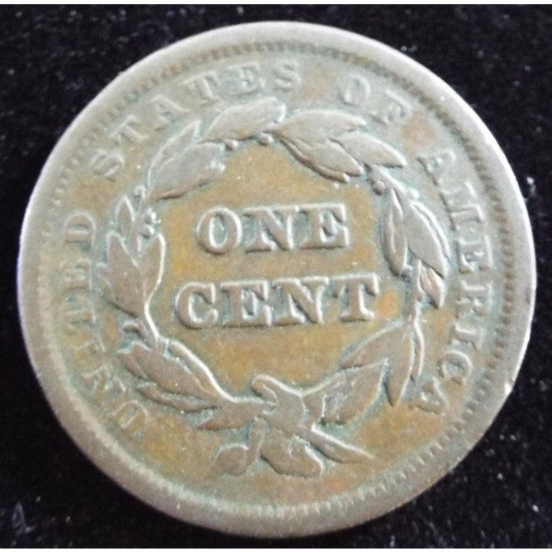 1842 Braided Hair Large Cent N-4 Small Date obverse better variety