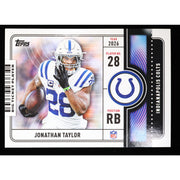2026 Topps Flagship Jonathan Taylor Big Ticket Players BTP-13 Football front