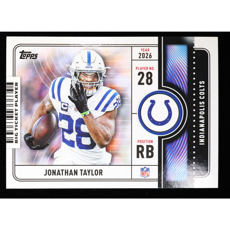 2026 Topps Flagship Jonathan Taylor Big Ticket Players BTP-13 Football front