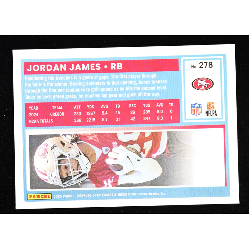 2025 Donruss Optic Jordan James Rated Rookie #278 — Near Mint